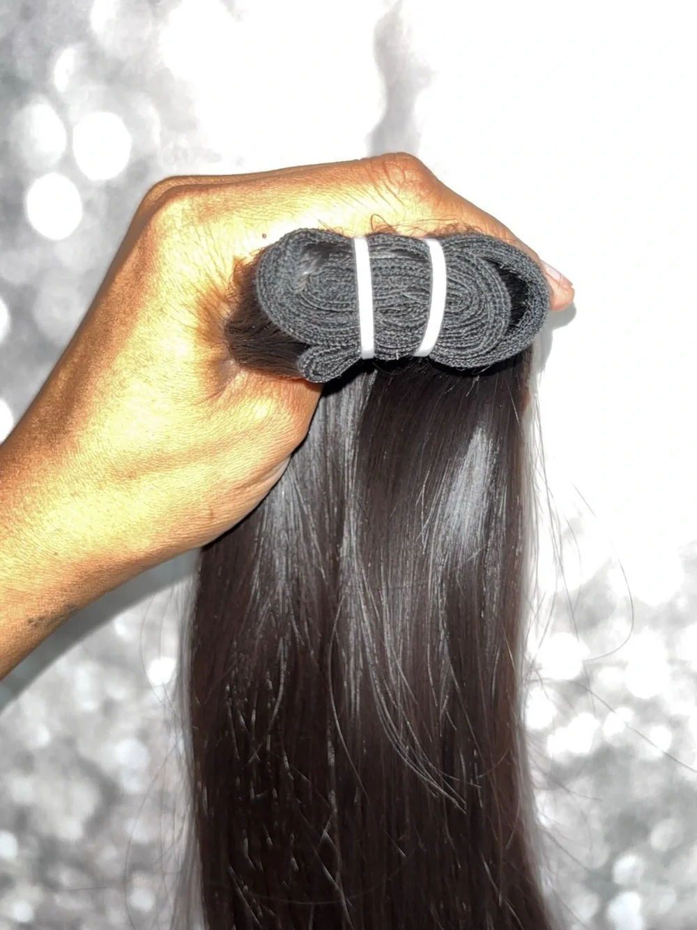 Raw Indian Natural Black Straight Hair Extension - Sleek Seamless Blend